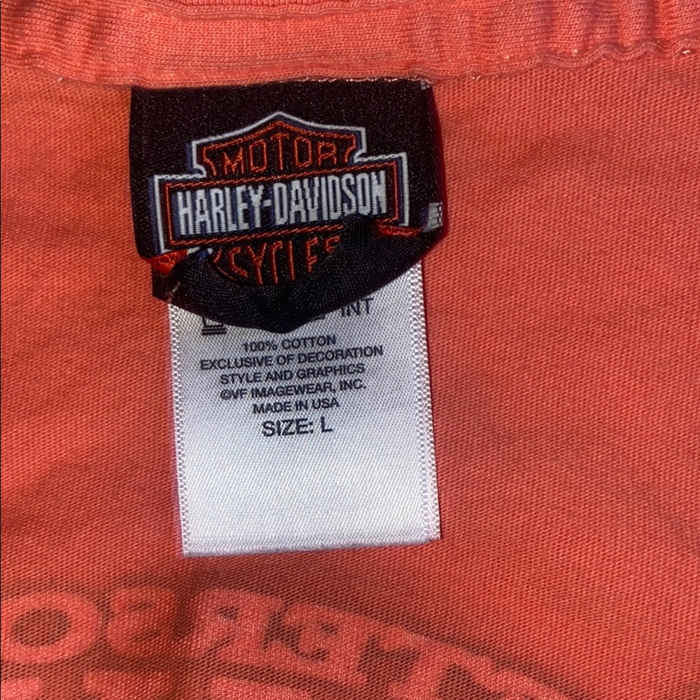 Harley-Davidson Peterson’s Key West Women's Orange V-Neck  large - Picture 4 of 4